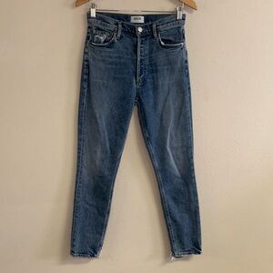 Agolde Nico High Rise Slim Distressed Blue Jeans Women's Size 26